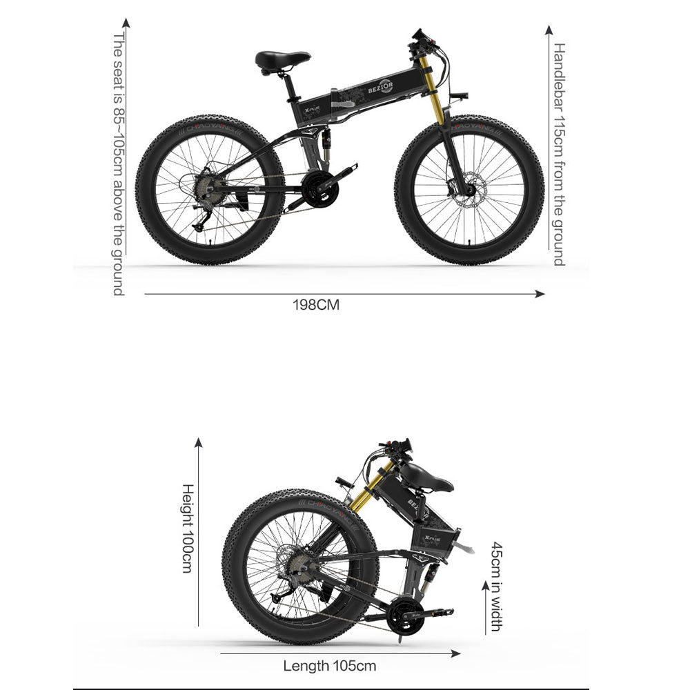 Bicicleta plegable de montaña eléctrica Bezior X Plus