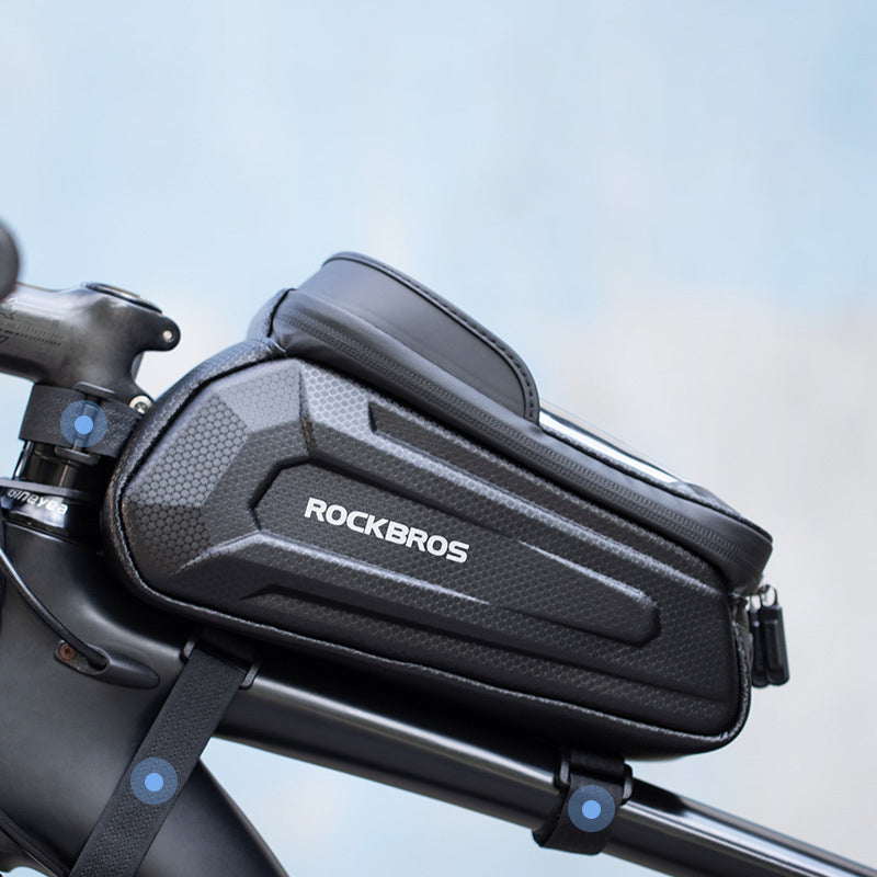 Sacoche de cadre avant à coque dure pour vélo étanche