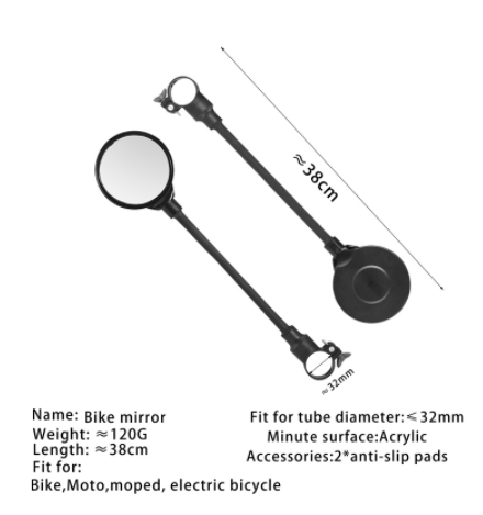 Equipamento de bicicleta Espelho retrovisor à prova de choque