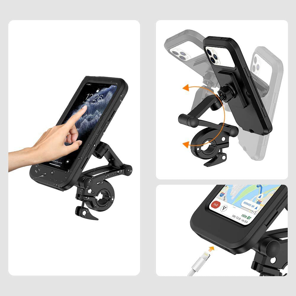 Support de téléphone portable à écran tactile étanche pour vélo