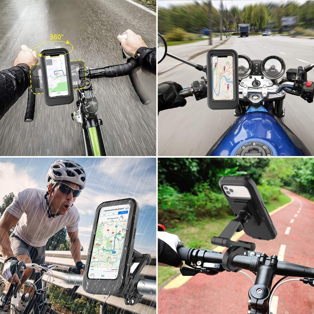 Suporte para celular com tela sensível ao toque para bicicleta à prova d'água