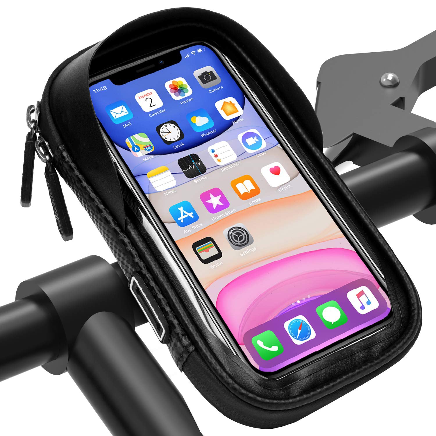 Supporto per telefono cellulare touch screen impermeabile per bicicletta