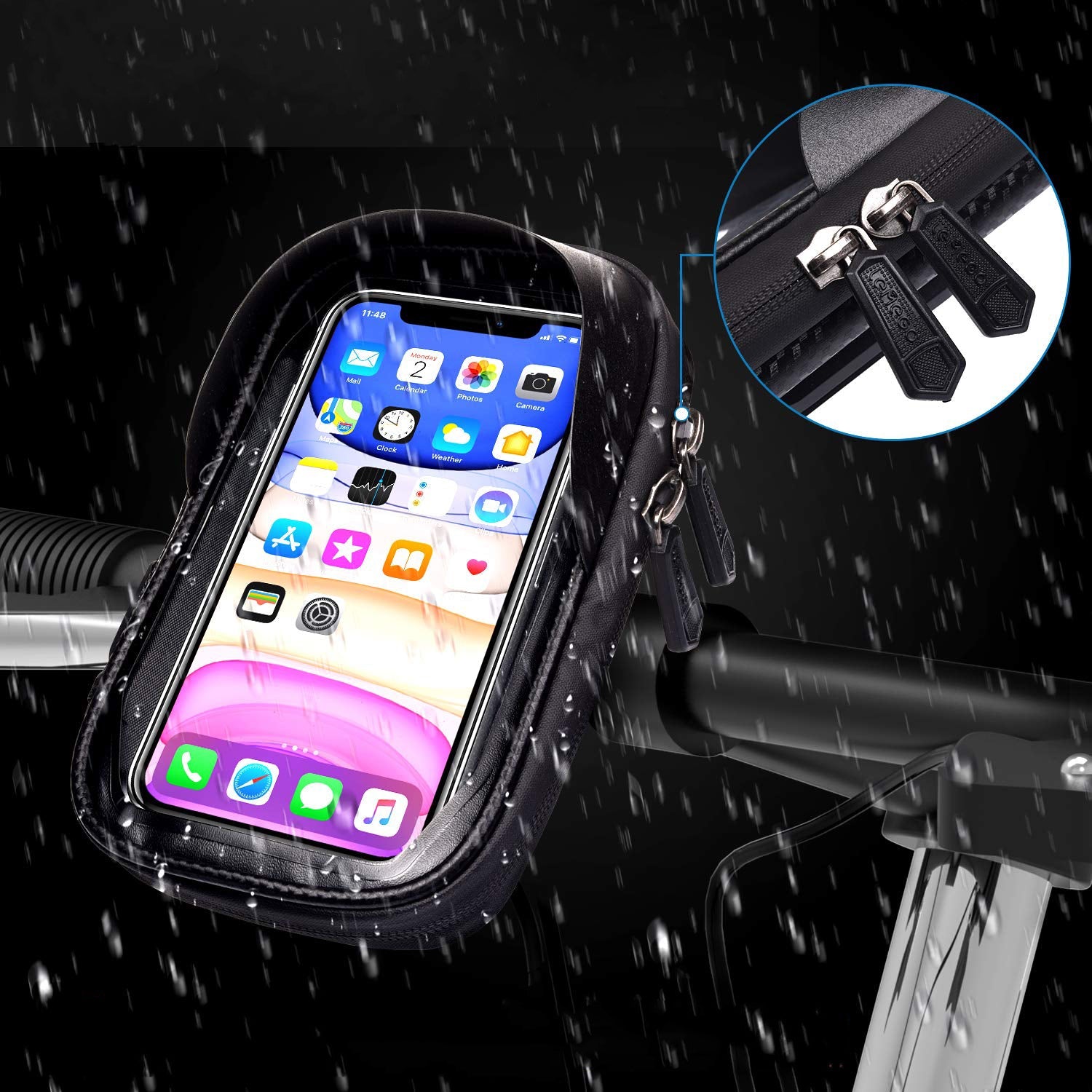 Support de téléphone portable à écran tactile étanche pour vélo
